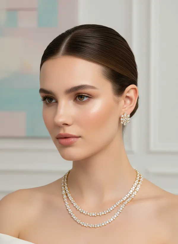 Sliver_Brass_Necklace_Set_For_Women